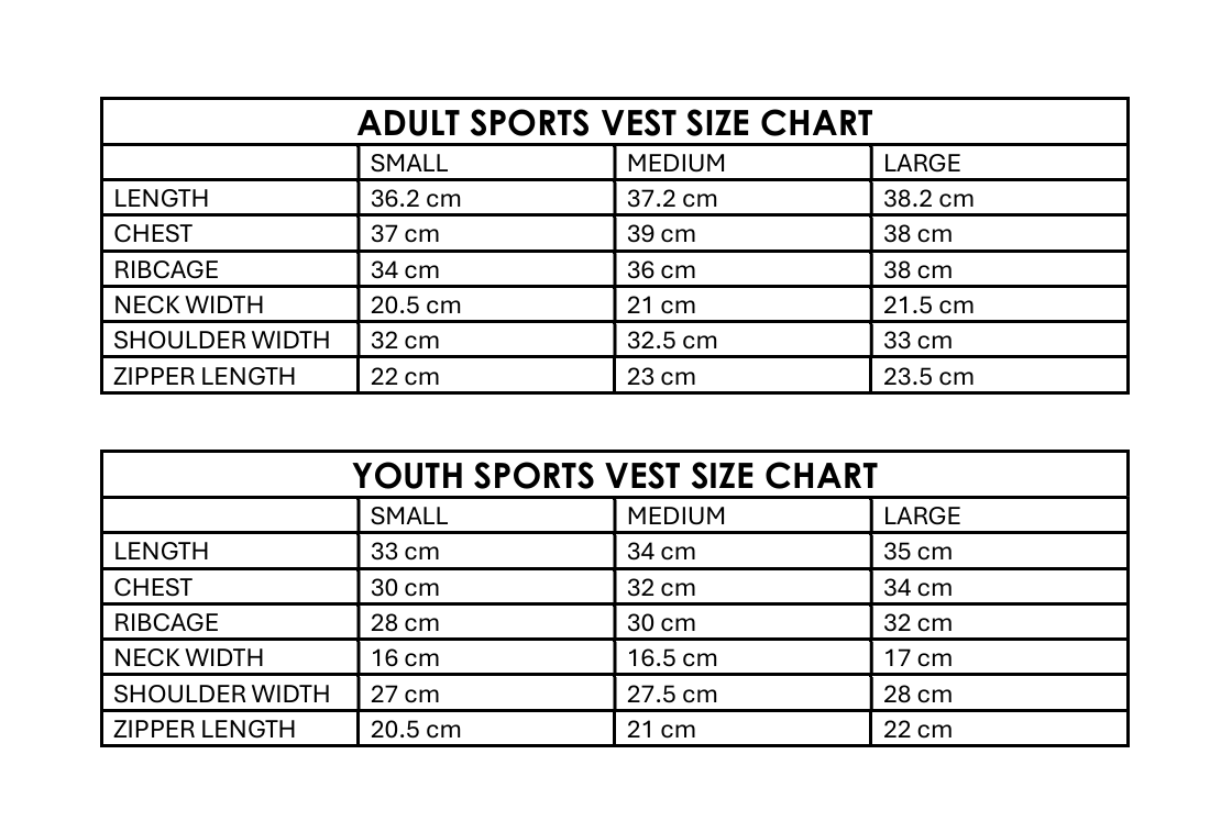ADULT UNISEX SPORTS VEST
